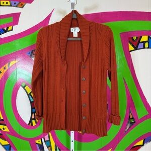 Variations Rust Open-Front Cardigan with Long Sleeves. Size Small Excellent cond